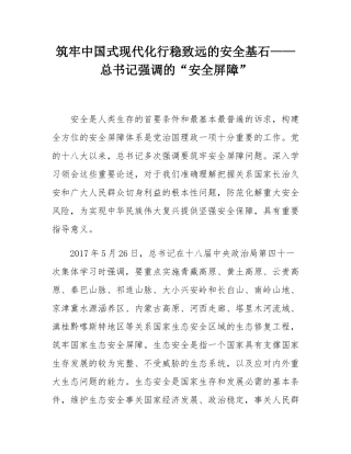 筑牢中国式现代化行稳致远的安全基石——总书记强调的“安全屏障”.docx