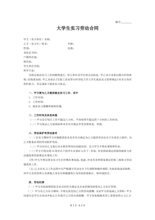 大学生实习劳动合同(1).doc
