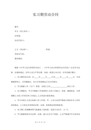 实习生劳动合同.docx