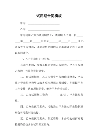 试用期合同模板.docx