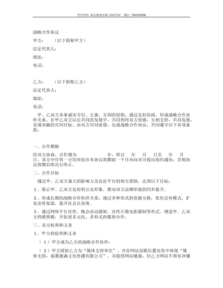 传媒公司战略合作协议.docx