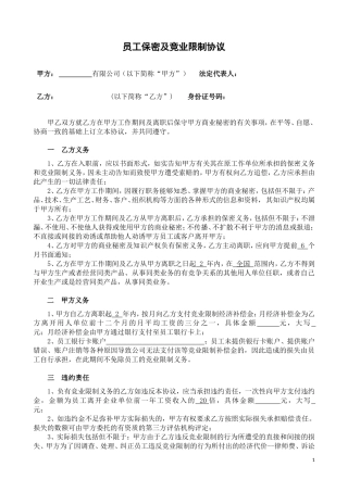 员工保密及竞业限制协议.doc