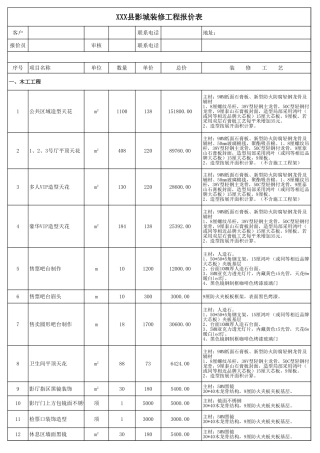 46、电影院装修报价及推荐材料.xls