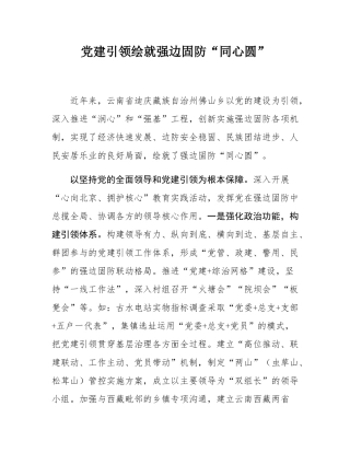 党建引领绘就强边固防“同心圆”.docx