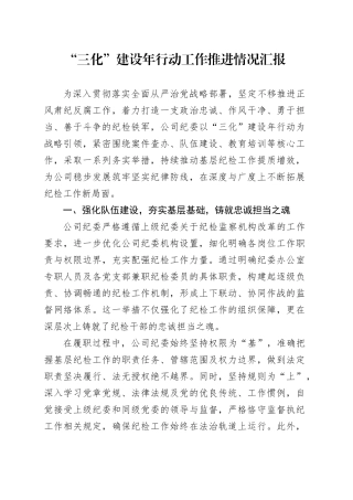 “三化”建设年行动工作推进情况汇报.docx