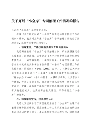 关于开展“小金库”专项治理工作情况的报告.docx