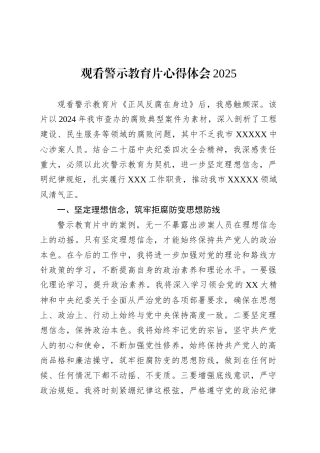 观看警示教育片心得体会2025.docx
