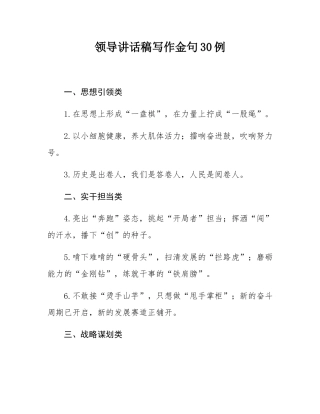 领导讲话稿写作金句30例.docx