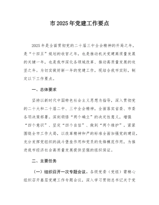 市2025年党建工作要点.docx