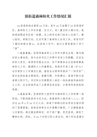 镇街道森林防火工作情况汇报.docx