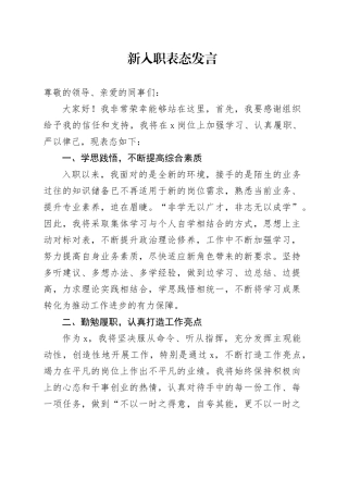 新入职表态发言.docx