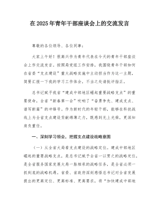 在2025年青年干部座谈会上的交流发言.docx