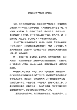 在镇领导班子务虚会上的讲话.docx