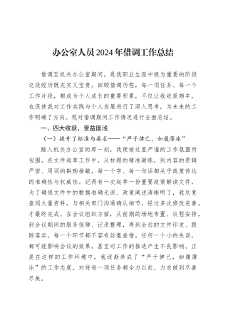 办公室人员2024年借调工作总结.docx