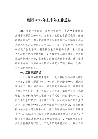 集团2025年上半年工作总结.docx