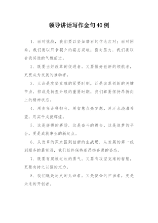 领导讲话写作金句40例.docx