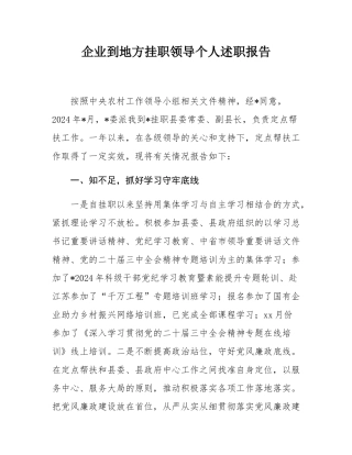 企业到地方挂职领导个人述职报告.docx