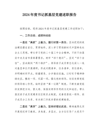 2024年度书记抓基层党建述职报告.docx