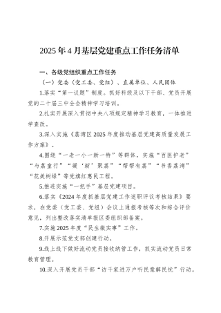2025年4月基层党建重点工作任务清单.docx