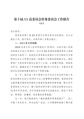 第十届XX县委员会常务委员会工作报告.docx