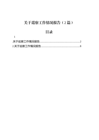 关于巡察工作情况报告（2篇）.docx