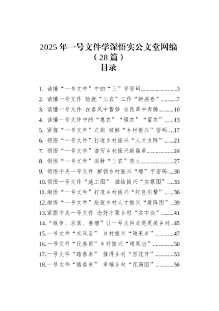 2025年一号文件学深悟实文稿汇编（28篇）.docx