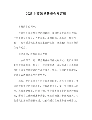 2025主要领导务虚会发言稿.docx