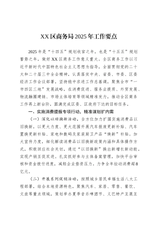 XX区商务局2025年工作要点.docx