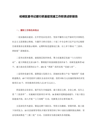 XX区委书记履行抓基层党建工作职责述职报告.docx