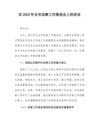 在2025年全市巡察工作推进会上的讲话.docx