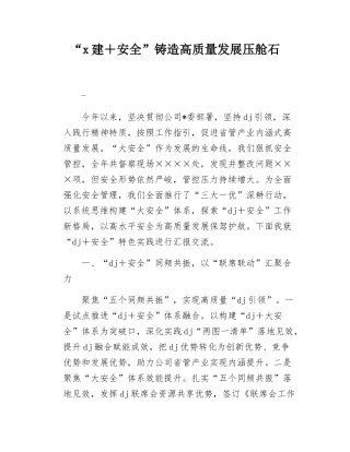 “x建＋安全”铸造高质量发展压舱石.docx