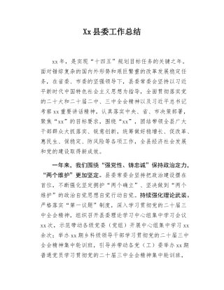 Xx县委工作总结.docx