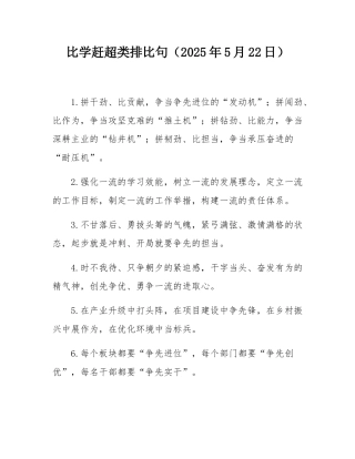 比学赶超类排比句（2025年5月22日）.docx