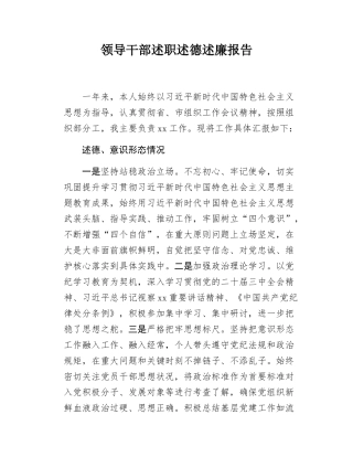 领导干部述职述德述廉报告.docx