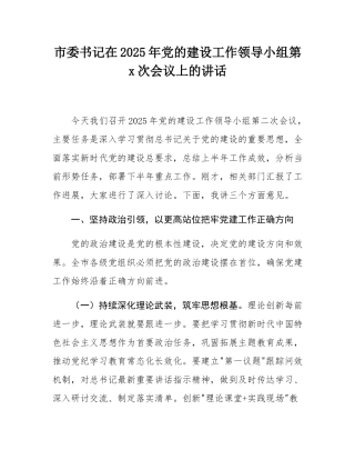 市委书记在2025年党的建设工作领导小组第2次会议上的讲话.docx