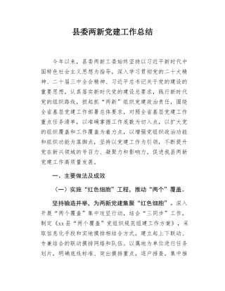 县委两新党建工作总结.docx