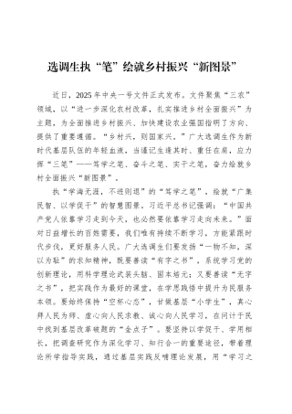 选调生执“笔”绘就乡村振兴“新图景”.docx