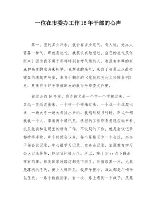 一位在市委办工作16年干部的心声.docx