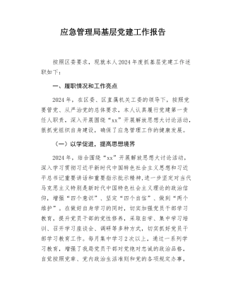 应急管理局基层党建工作报告.docx