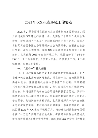 2025年XX生态环境工作要点.docx
