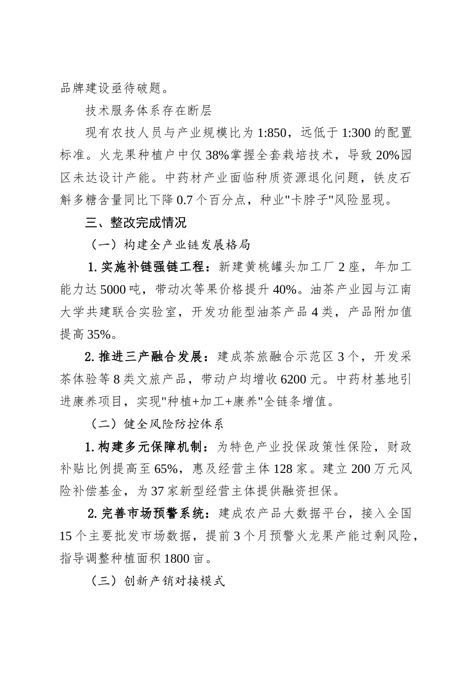 2025年XX镇产业扶贫项目问题整改报告.docx_第3页