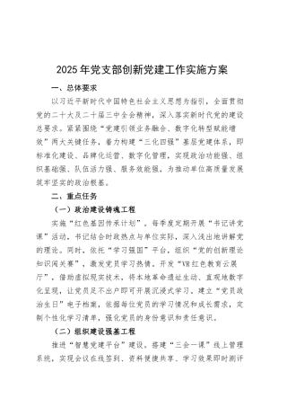 2025年党支部创新党建工作实施方案20250319.docx