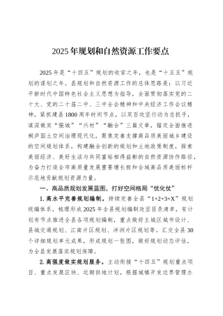 2025年规划和自然资源工作要点.docx