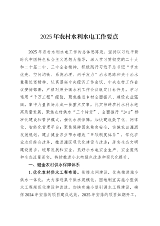 2025年农村水利水电工作要点.docx