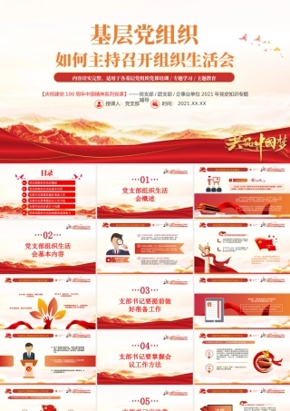 基层党组织党委党支部组织生活会党员微党课模板.pptx