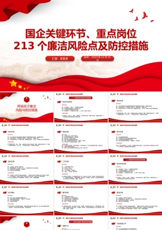 强化廉洁风险防控助推清廉国企建设PPT大气精美213个廉洁风险点及防控措施课件.pptx