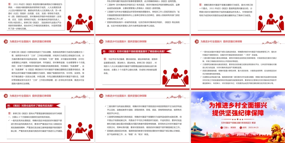 2025新修订的《农村基层干部廉洁履行职责规定》解读问答PPT课件.pptx