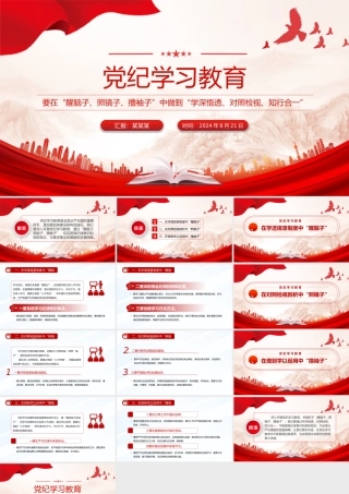 大气精美党纪学习教育之要在醒脑子照镜子撸袖子中做到学深悟透对照检视知行合一PPT下载.pptx