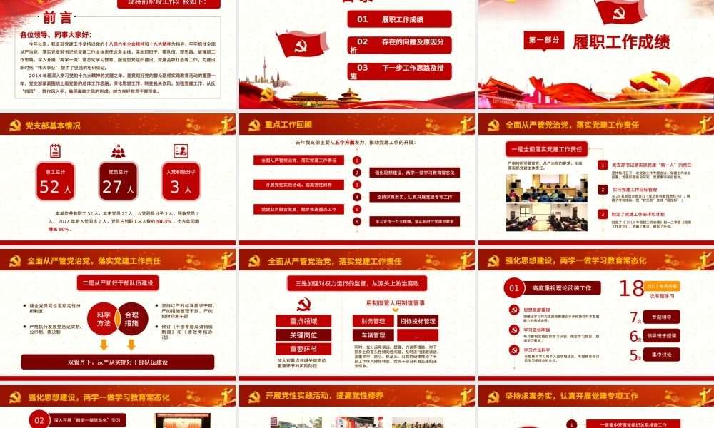 党员干部年终党建工作总结汇报PPT模板.pptx