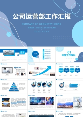工作汇报PPT精美创意企业公司运营部年终总结计划模板.pptx